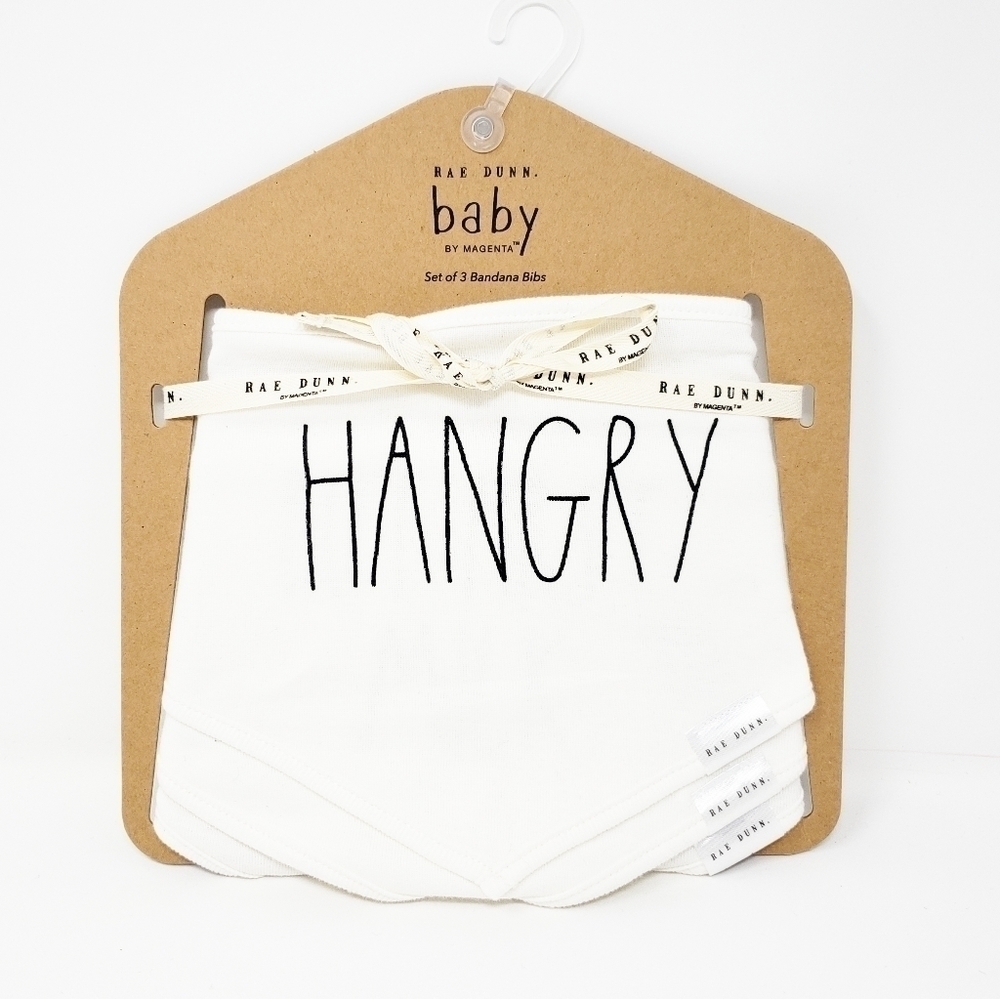 RAE DUNN Hangry bib set bandana style